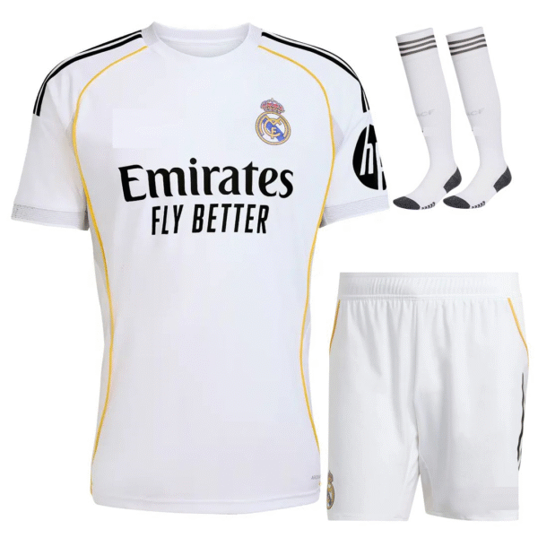 Real Madrid 2025-26 Home, Full Kid Kit