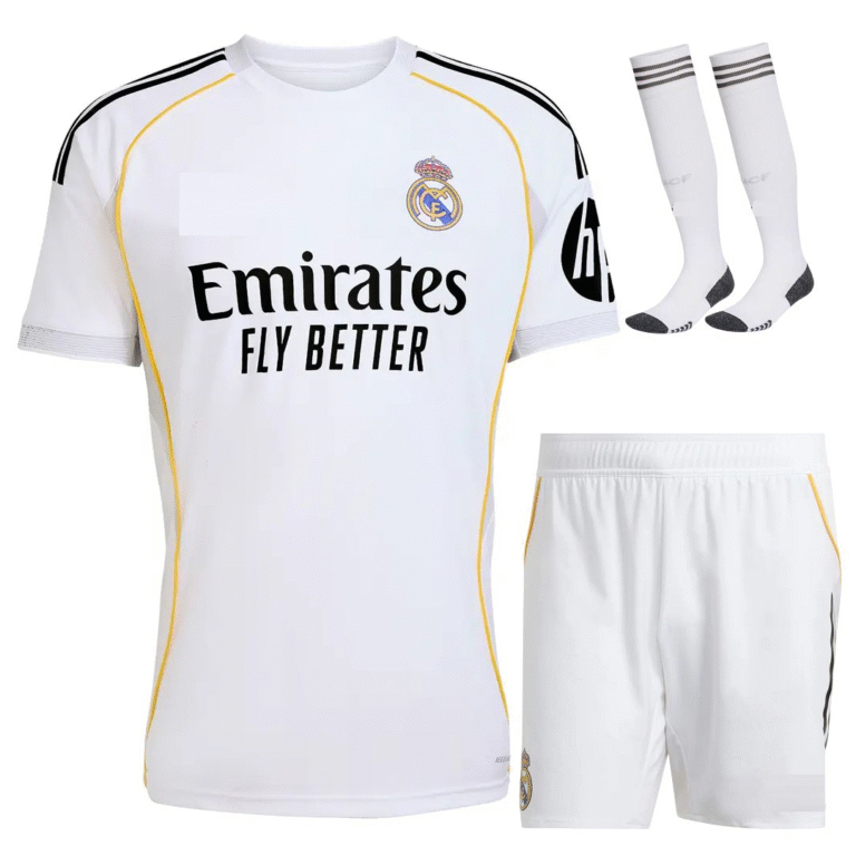 real madrid 2025 26 home full kid kit 100