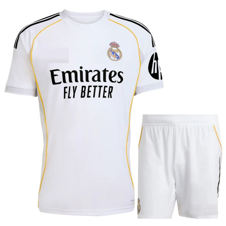 real madrid 2025 26 home kid kit 100