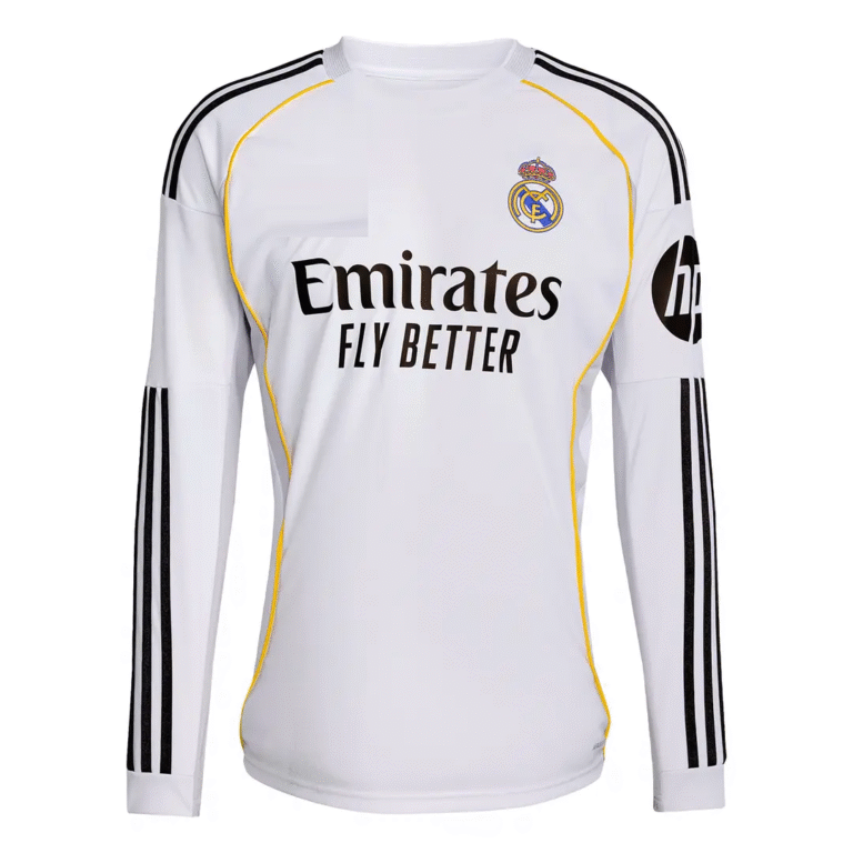 real madrid 2025 26 home long sleeve jersey 100