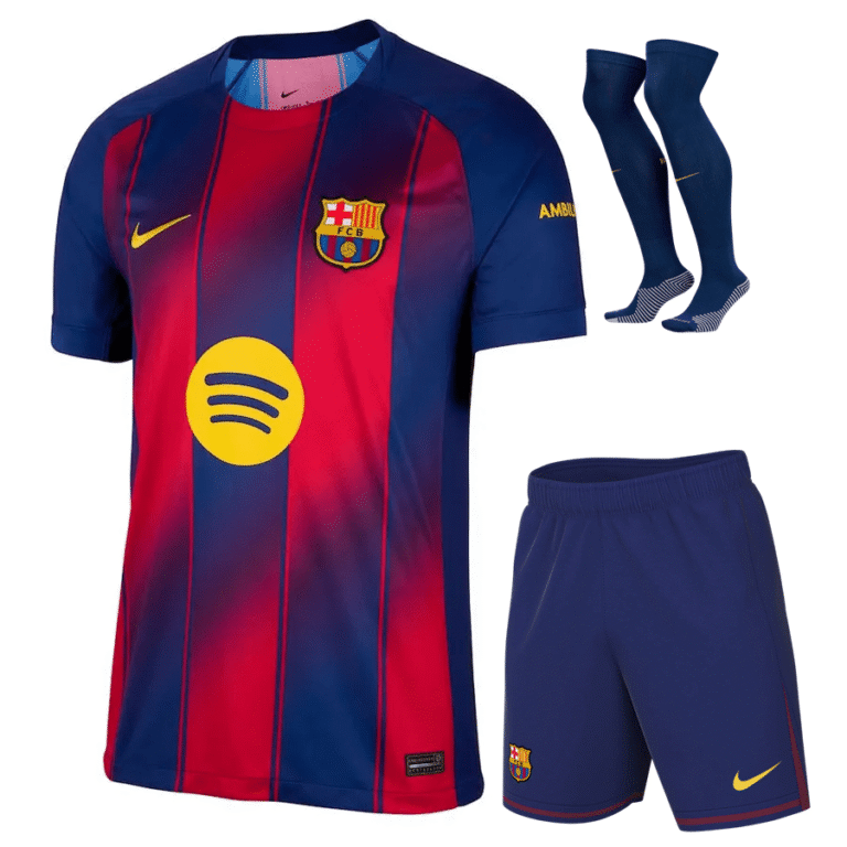 barcelona fc 2025 26 home full kid kit 100