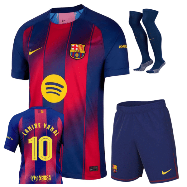 Barcelona FC 2025-26 Home, Lamine Yamal Full Kid Kit